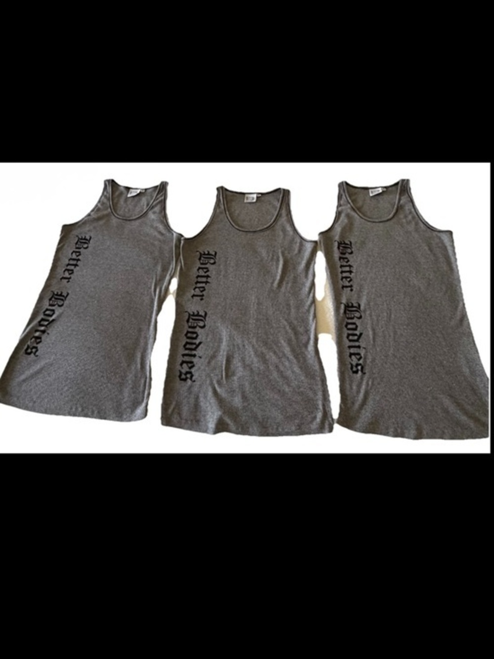 GASP Set of 3  women’s Workout Gray Ribbed Tank Top Bundle M